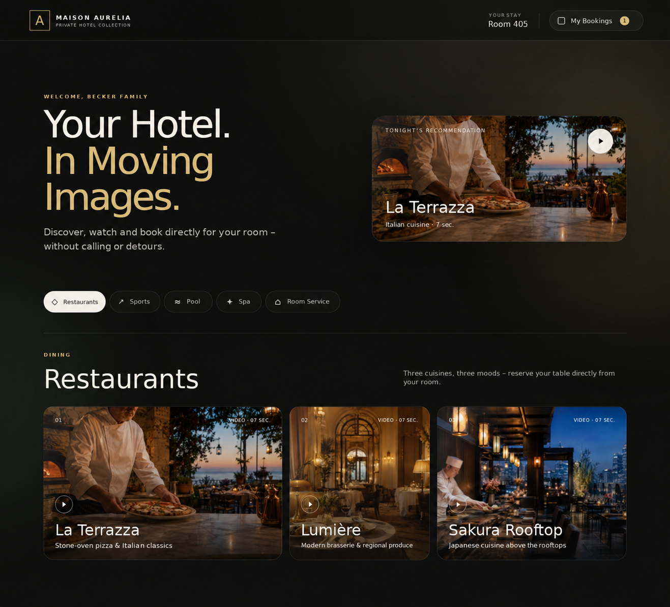 Hotel 21 live demo of the digital hotel concierge