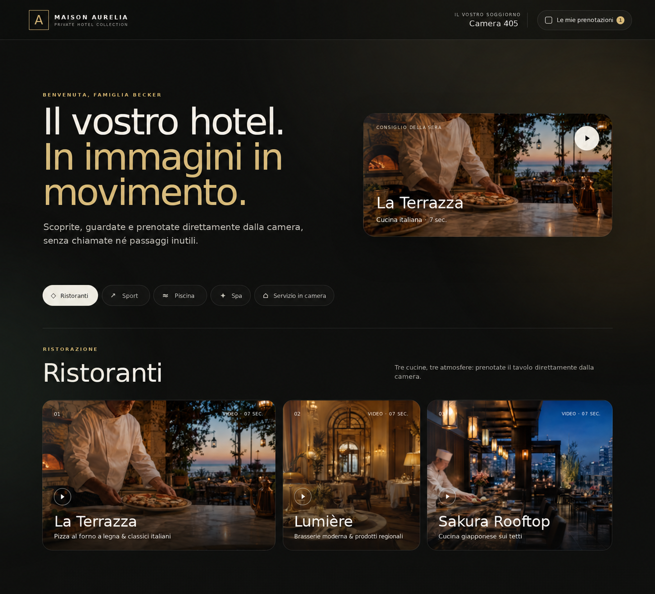 Demo live Hotel 21 del concierge digitale