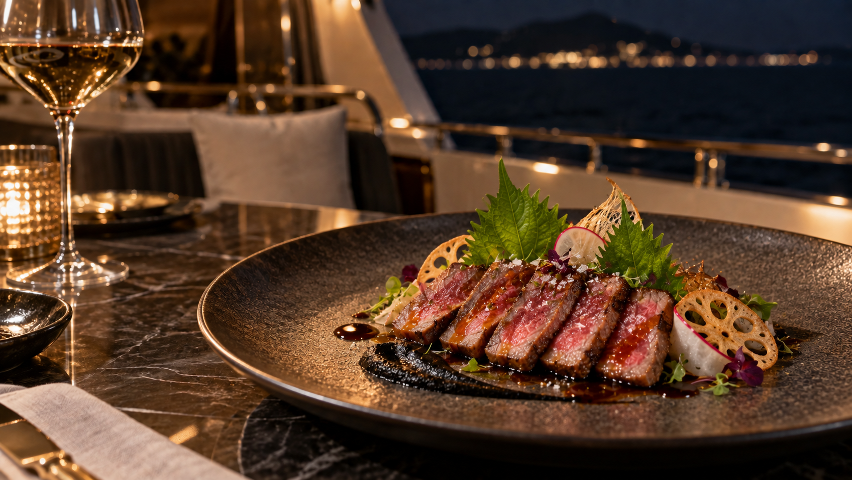 Wagyu Tataki mit Ponzu und Shiso
