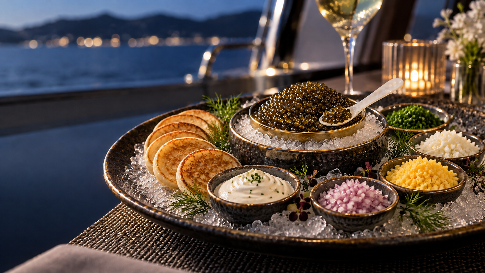Ossetra Caviar Service an Bord der IMPERIA ONE
