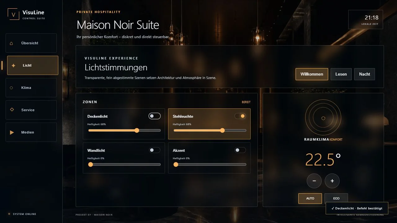 Maison Noir Suite: Crestron CH5 Hotel