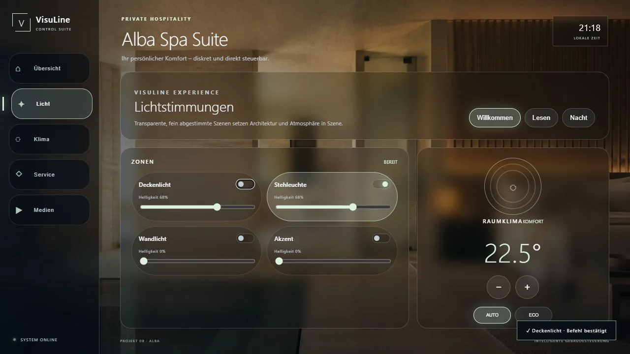 Alba Spa Suite: Crestron CH5 Hotel