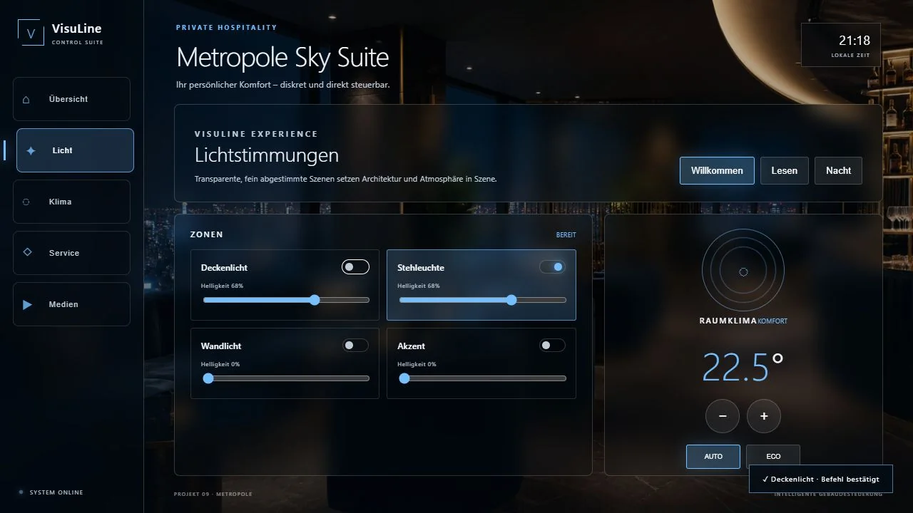 Metropole Sky Suite: Crestron CH5 Hotel