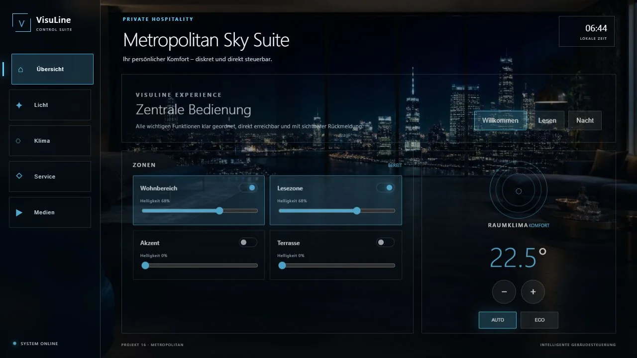 Metropolitan Sky Suite: Crestron CH5 Hotel