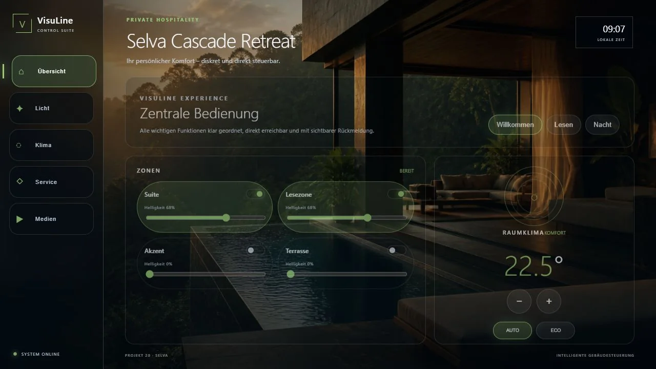 Selva Cascade Retreat: Crestron CH5 Hotel