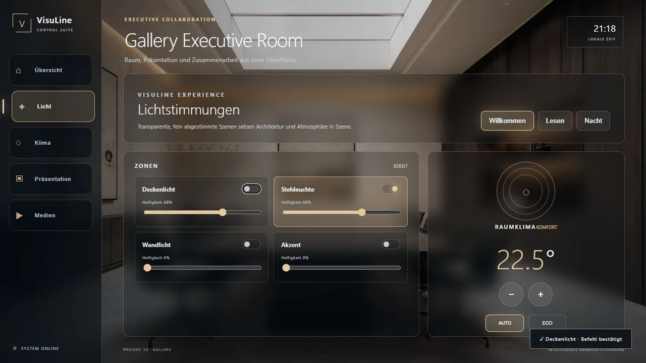Gallery Executive Room: Crestron CH5 Konferenzraum