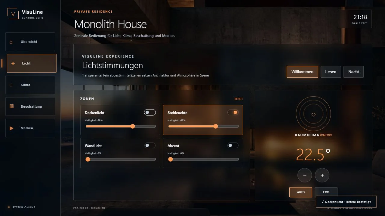 Monolith House: Crestron CH5 Wohnhaus