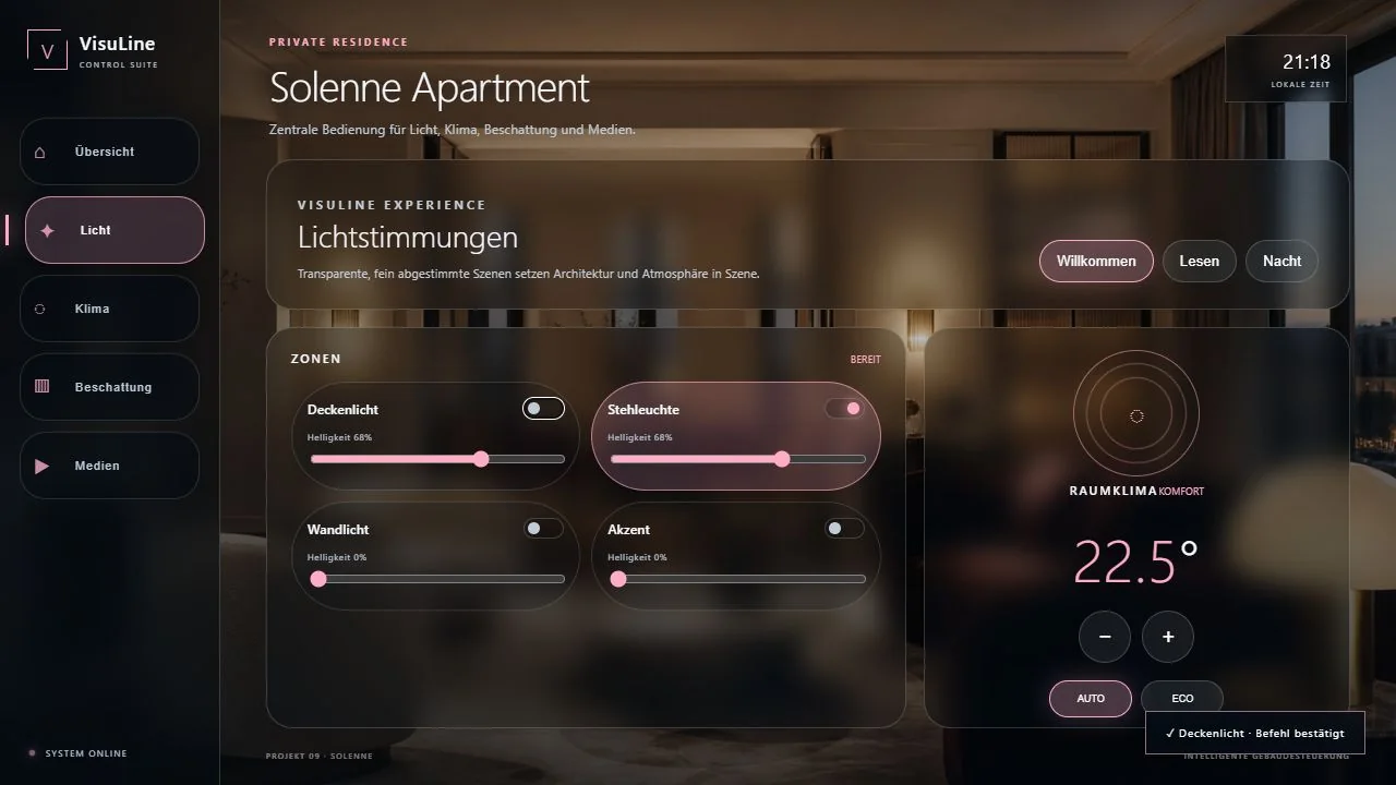 Solenne Apartment: Crestron CH5 Wohnhaus