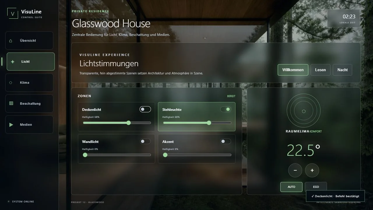 Glasswood House: Crestron CH5 Wohnhaus